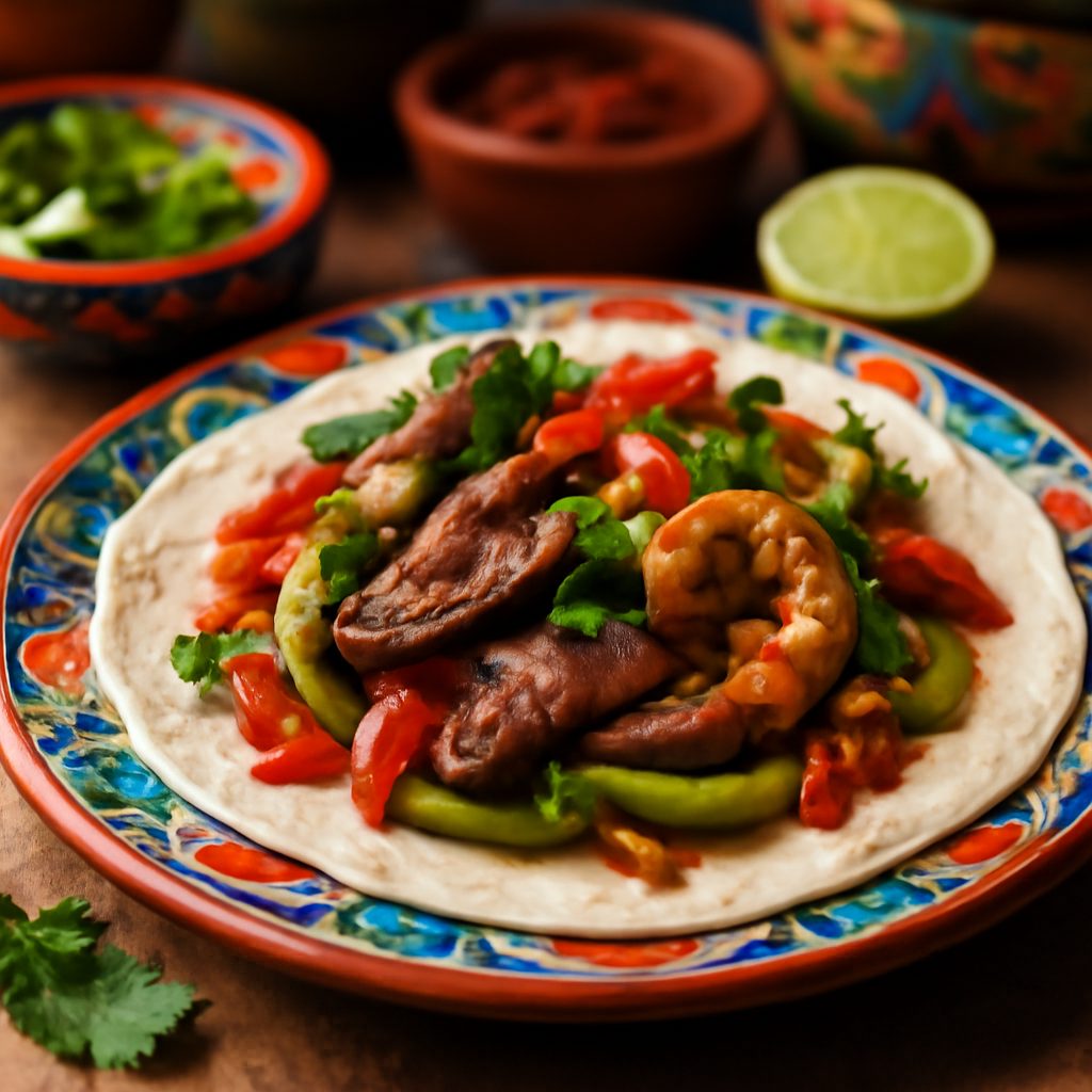 Fajitas di Bistecca e Gamberi
