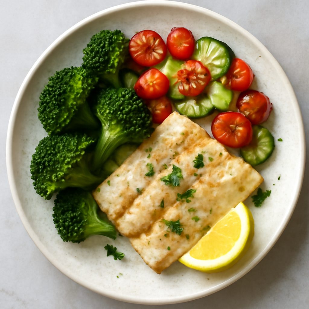 Filetti di merluzzo proteico con peperoni e cipolle low-carb