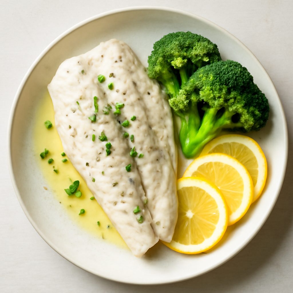 Filetti di pesce al vapore proteico low-carb
