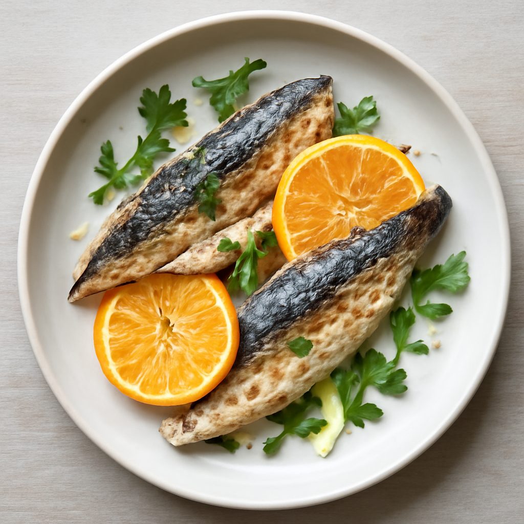 Filetti di sgombro all'arancia proteico low-carb