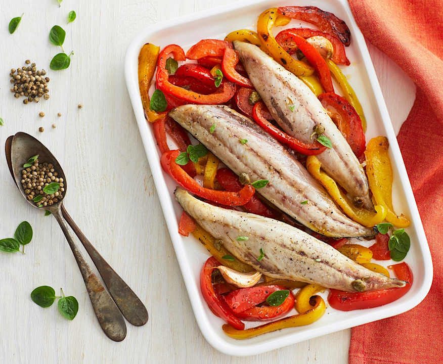 Filetti di sgombro sottovuoto con contorno di peperoni Protein