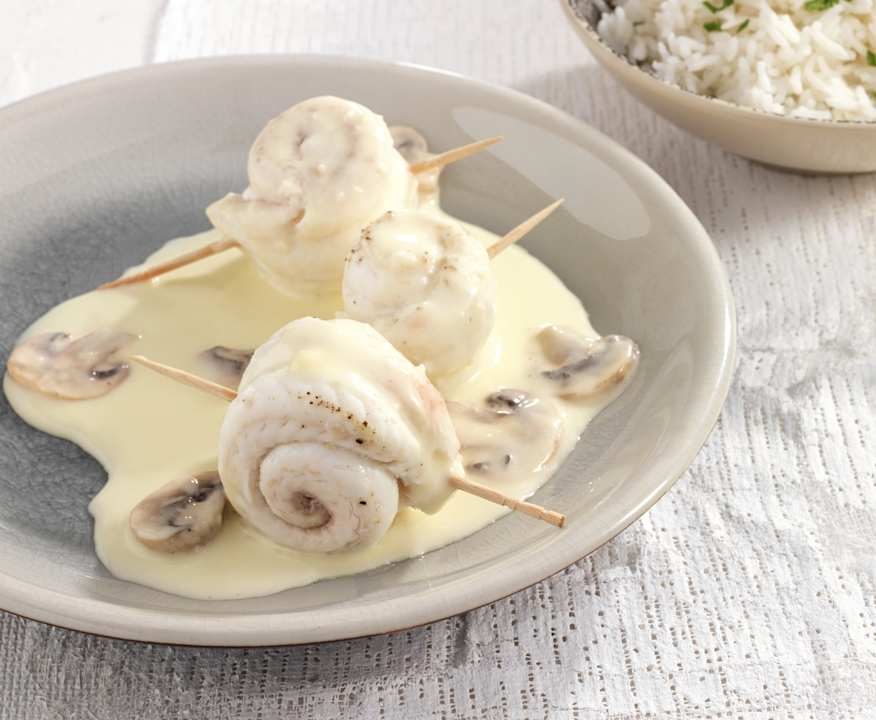 Filetti di sogliola al vino in salsa di funghi Low Carb