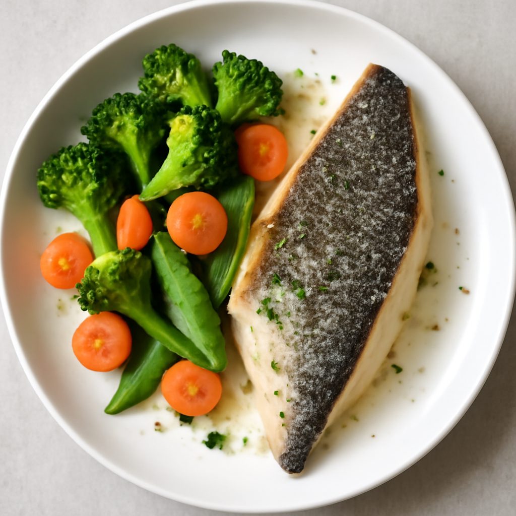 Filetto di branzino con carciofi e tofu fermentato