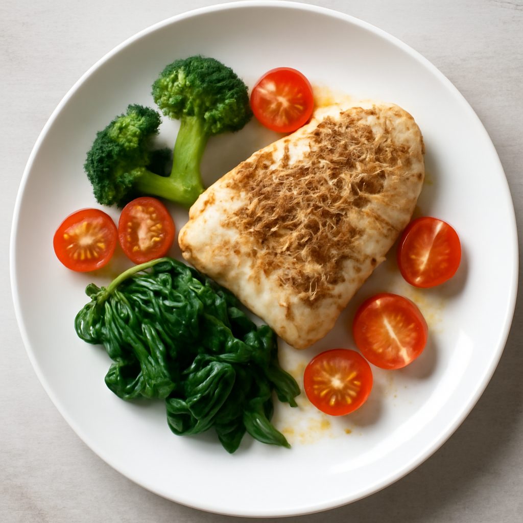 Filetto di cernia ai semi di finocchio proteico low-carb con olio aromatizzato alla paprika