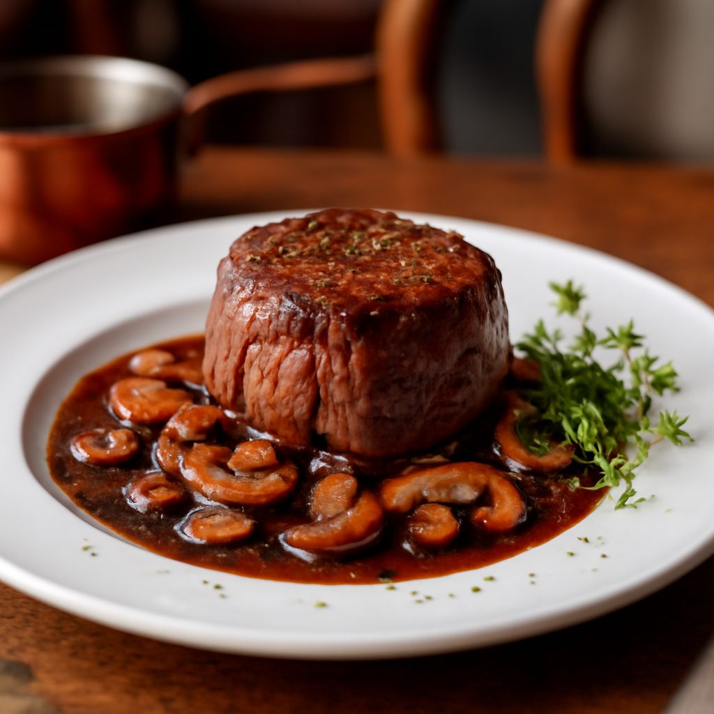 Filetto di Manzo con Salsa ai Funghi e Cabernet