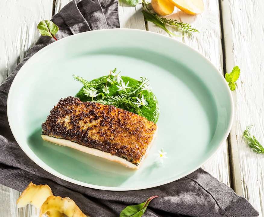 Filetto di mare in crosta alle erbe primaverili Protein