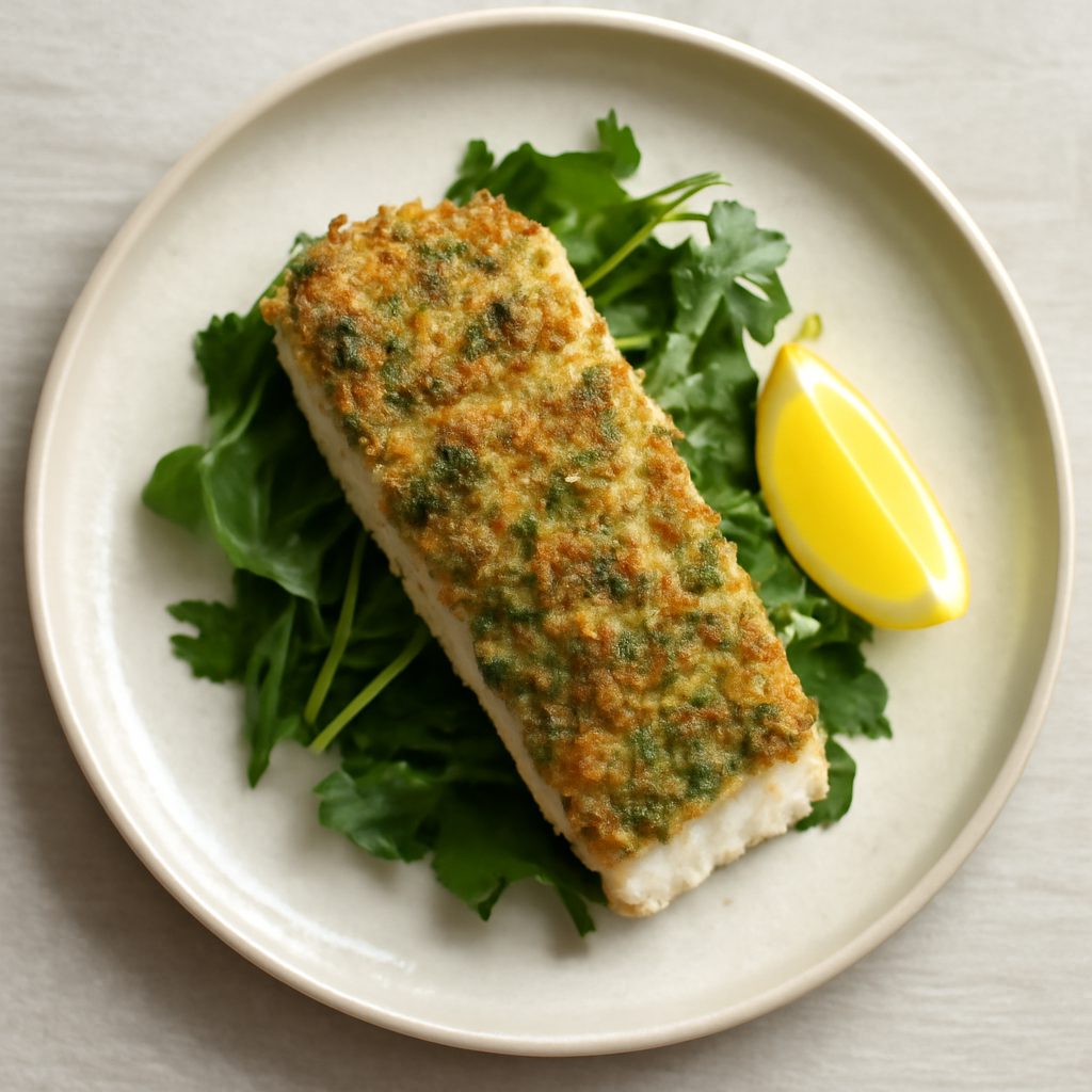 Filetto di mare in crosta alle erbe primaverili - versione fit Low Carb