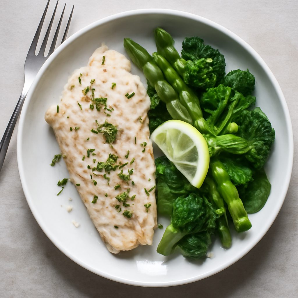Filetto di nasello proteico con contorno di finocchi e arance low-carb