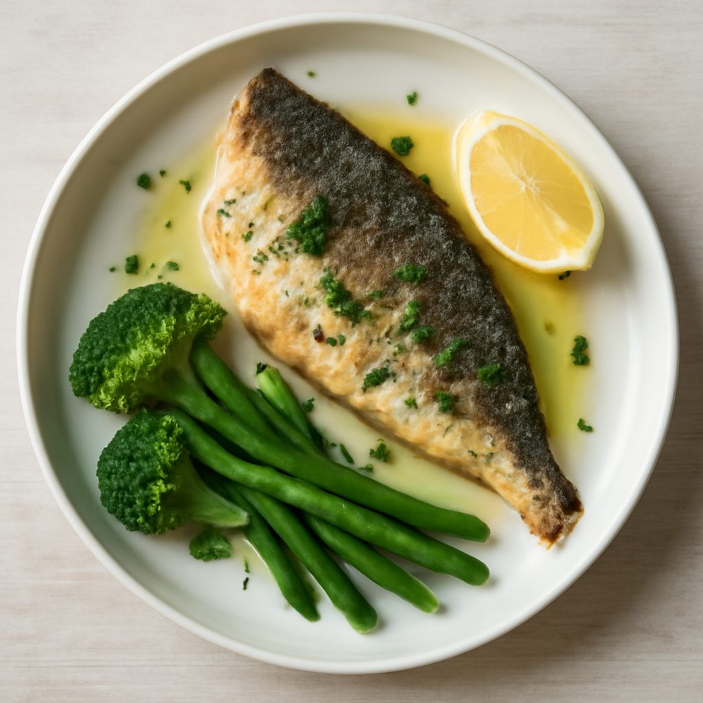Filetto di orata al tè e zenzero con fagiolini