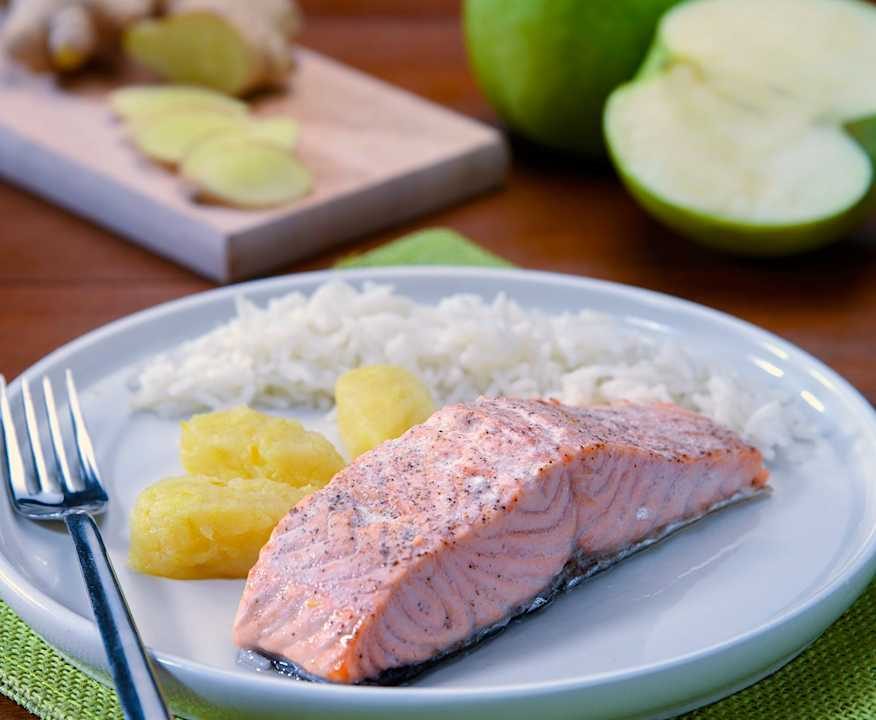 Filetto di salmone con purea di mele Low Carb
