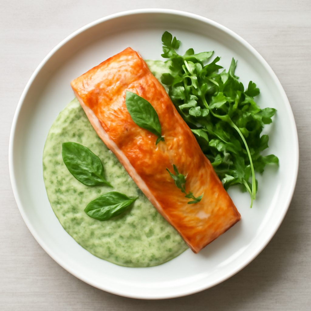 Filetto di salmone in salsa di acetosa