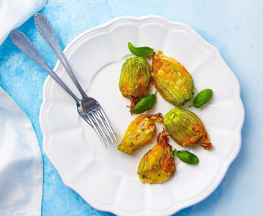 Fiori di zucca ripieni di patate, scamorza e prosciutto Low Fat
