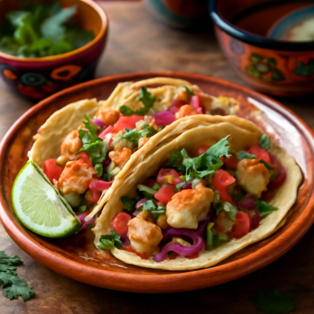 Fish Tacos con Cavolo Crudo e Maionese Chipotle