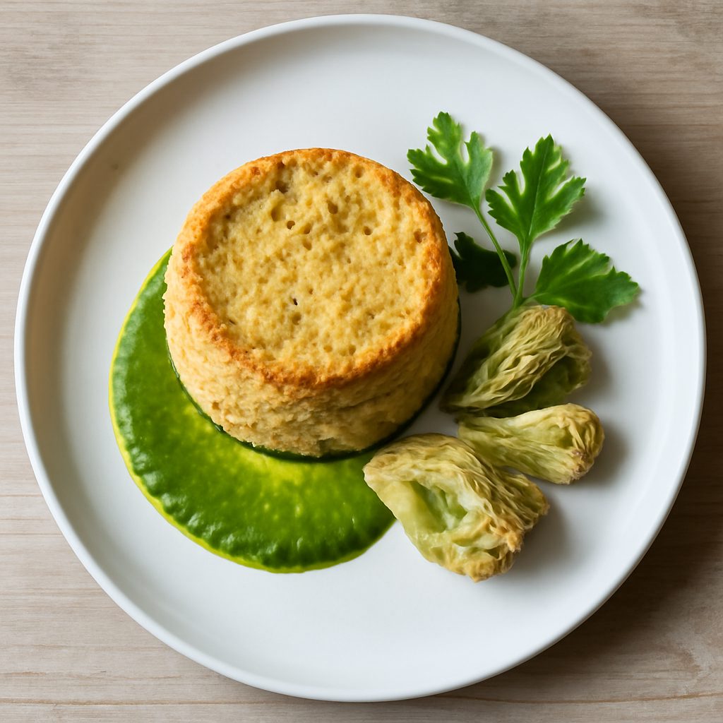 Flan ai carciofi proteico con pancetta e provola affumicata