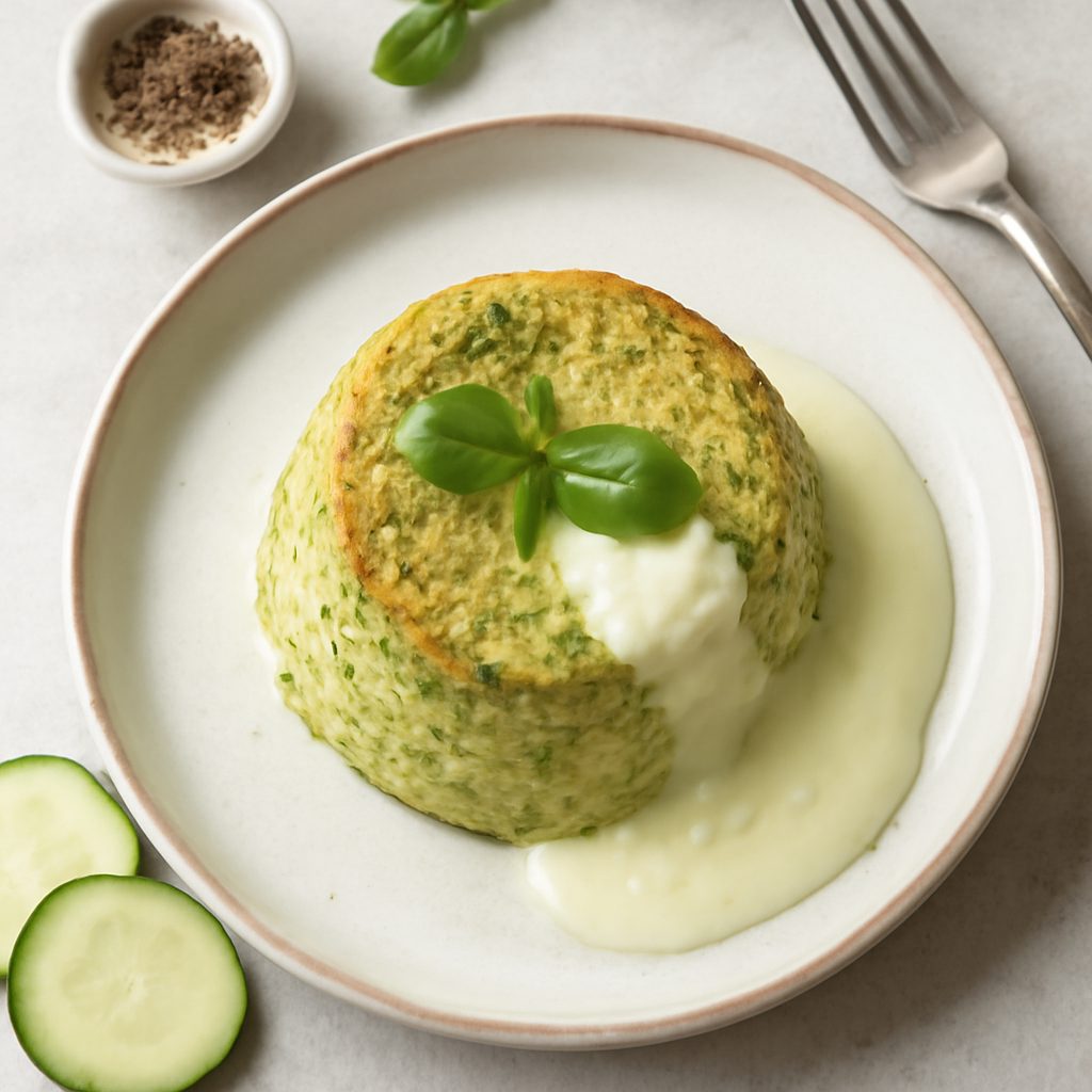 Flan di zucchine e mozzarella proteico low-carb