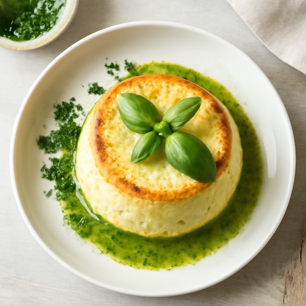 Flan proteico ai cavoletti di Bruxelles, speck e Pecorino Romano low-carb