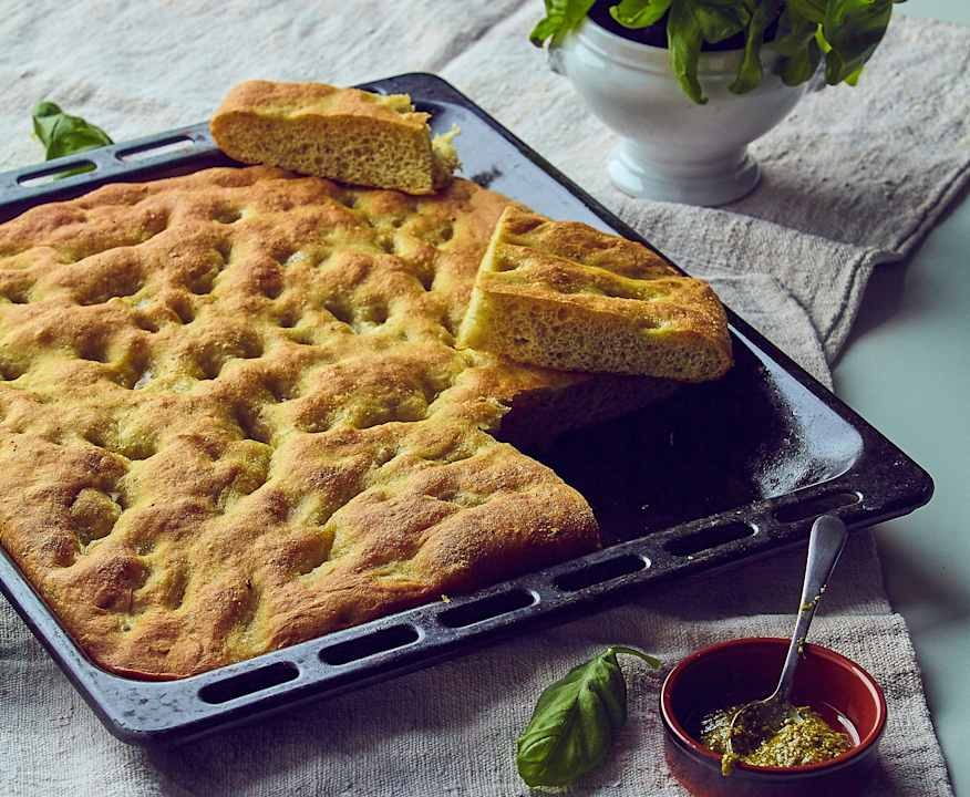 Focaccia al pesto Protein