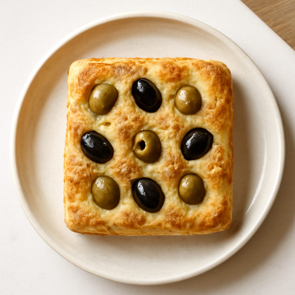 Focaccia alle olive proteica low-carb