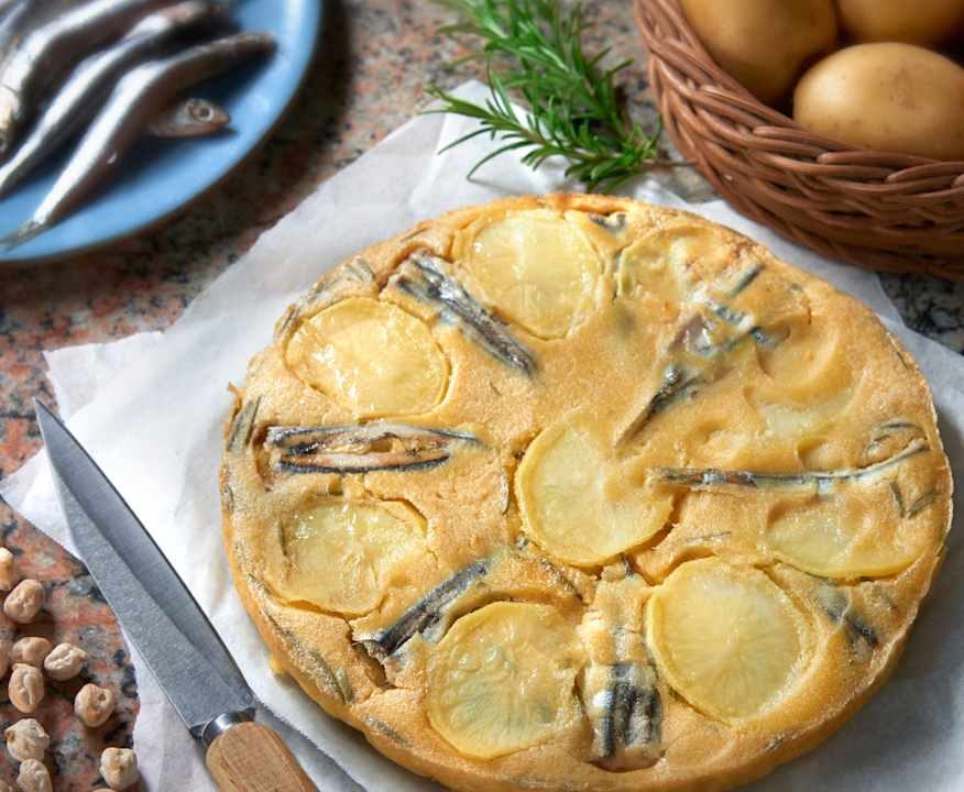 Focaccia di ceci con alici (senza glutine) Low Fat