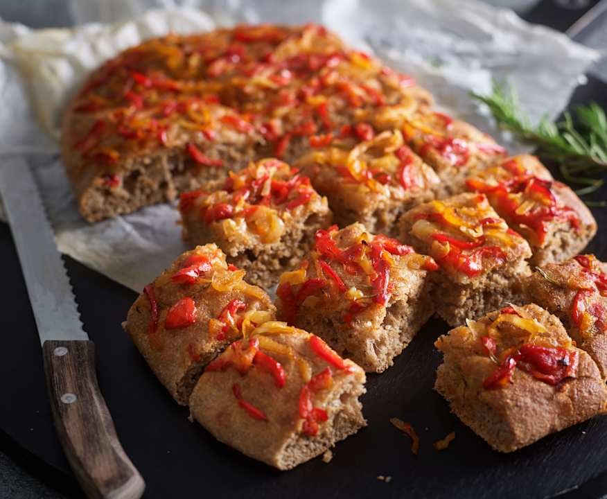 Focaccia integrale con cipolle e peperoni Protein