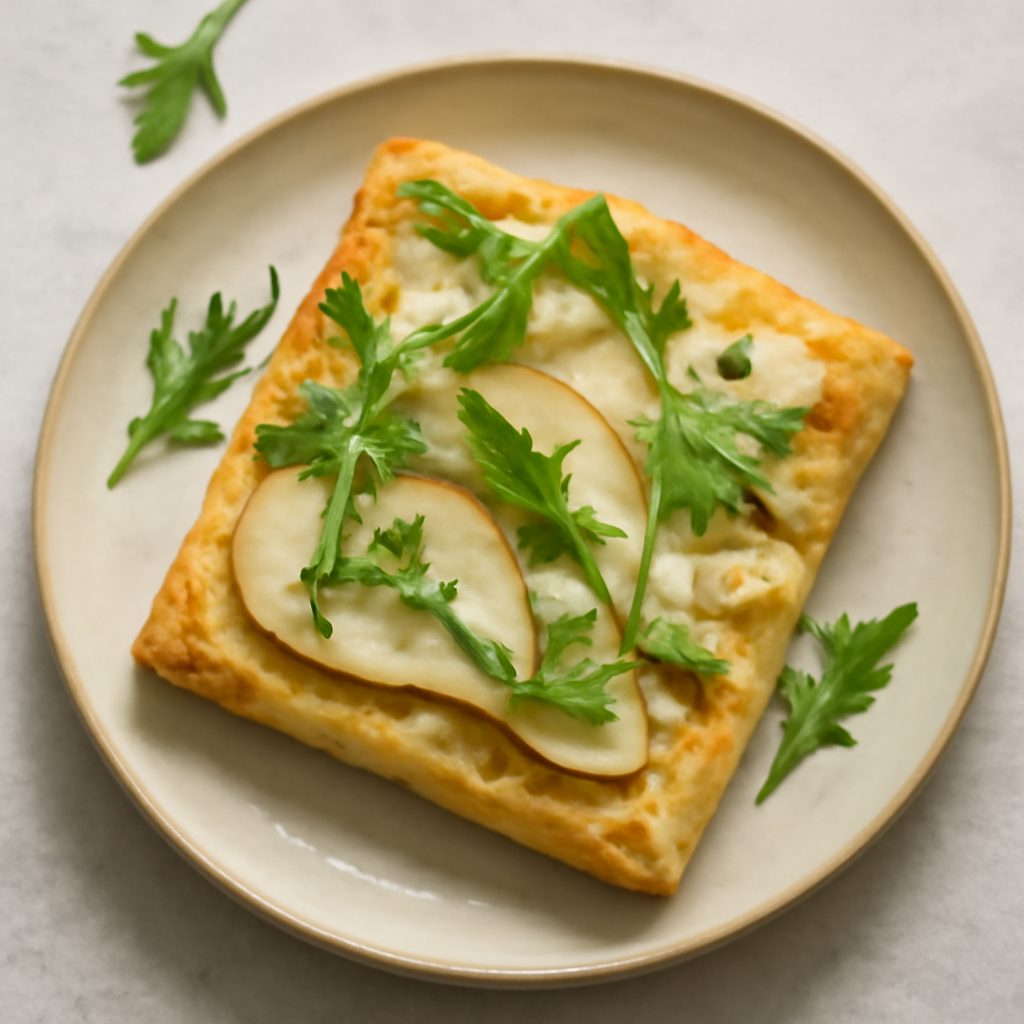 Focaccia pere e gorgonzola proteica low-carb