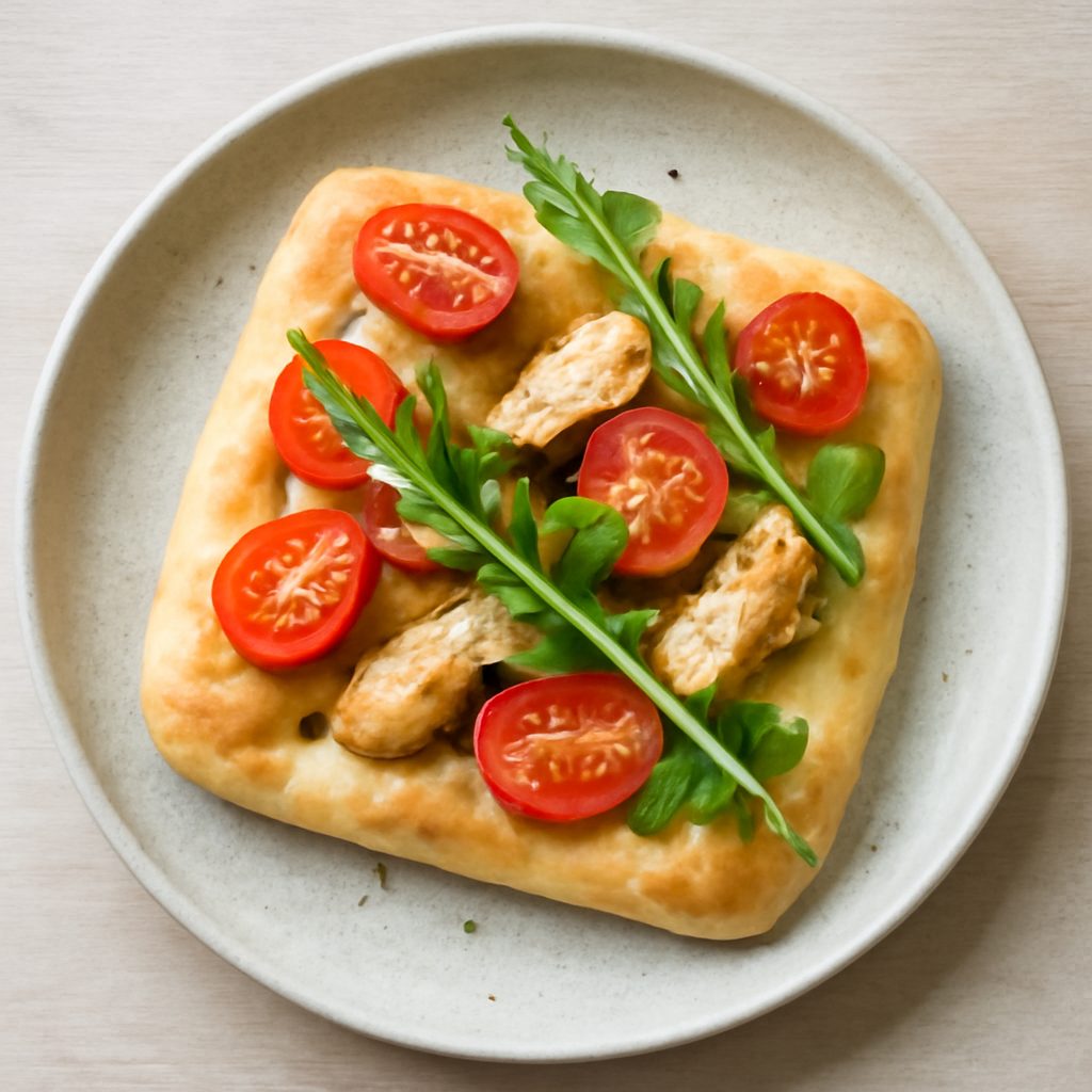 Focaccia proteica ai ceci e verdure al curry low-carb