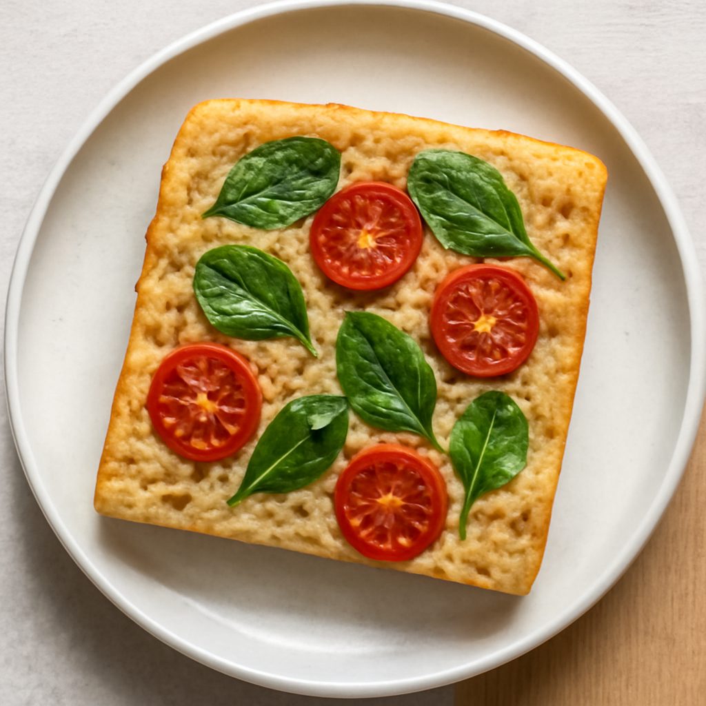 Focaccia ai semi con salsa alle erbe