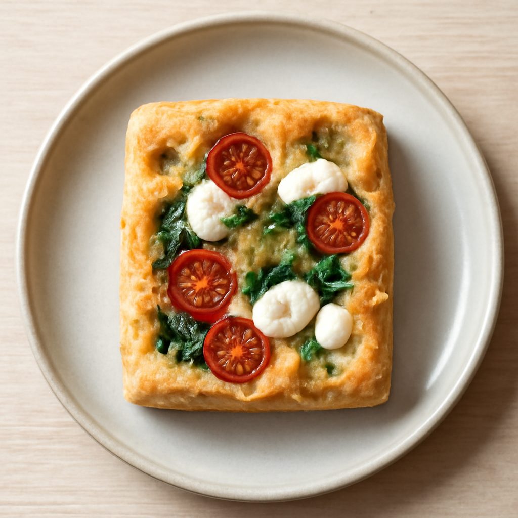 Focaccia proteica ai semi di lino con salmone, funghi e rucola - Versione Low-Carb Fit