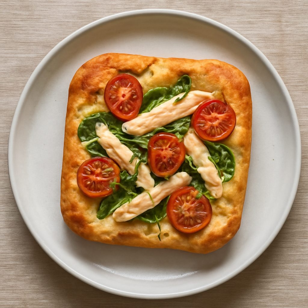 Focaccia proteica al pesto di pomodori secchi low-carb