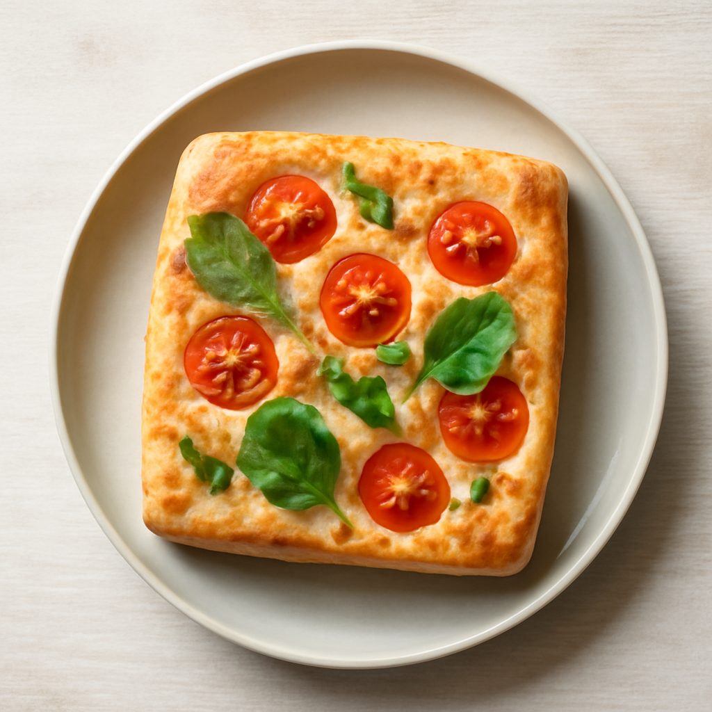 Focaccia Proteica Low-Carb con Cipolle e Peperoni