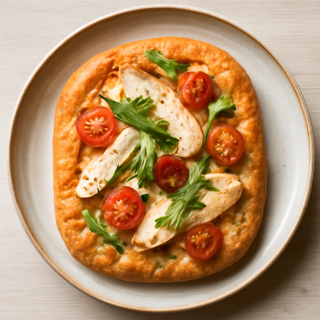 Focaccia proteica low-carb con datteri, pancetta e formaggio di capra
