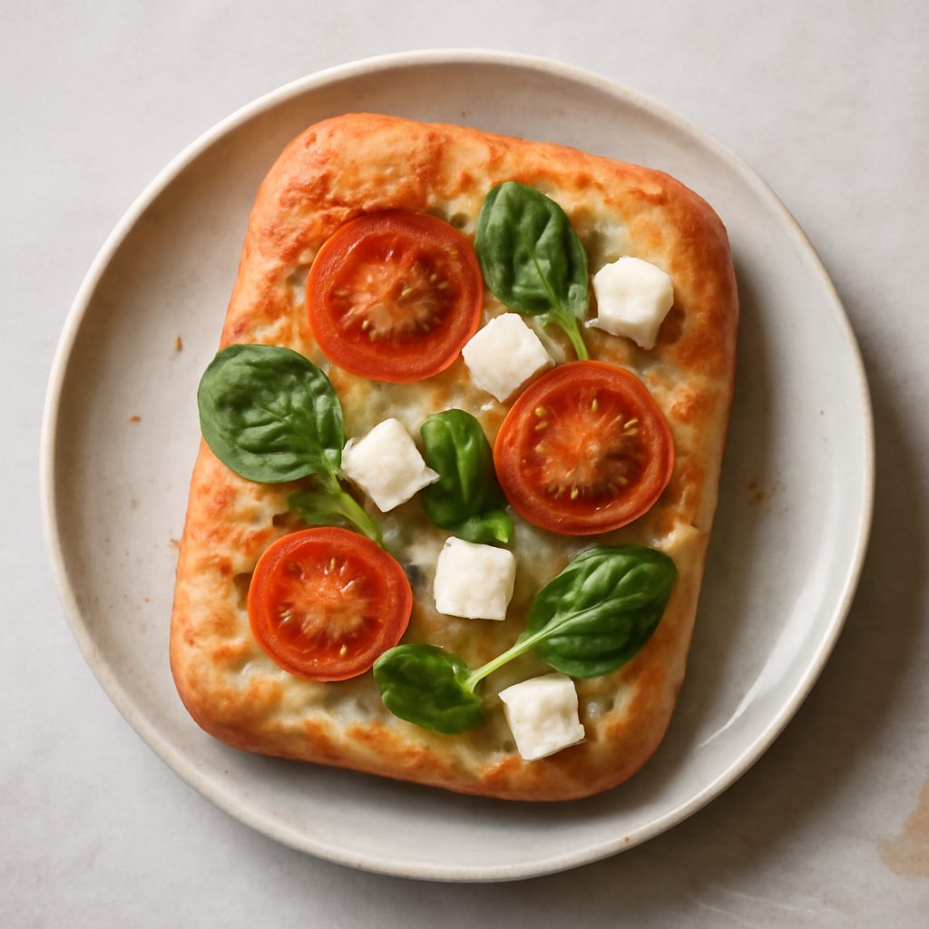 Focaccia con Olive, Pancetta e Cheddar