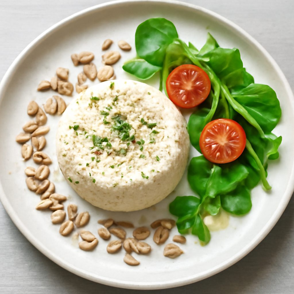Formaggio vegano di semi di girasole fit al forno - monoporzione low-carb