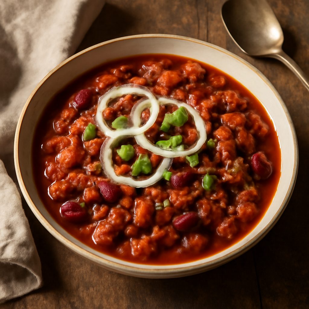 Chili Piccante all'Alabamiana di Frank con Cipolla e Birra