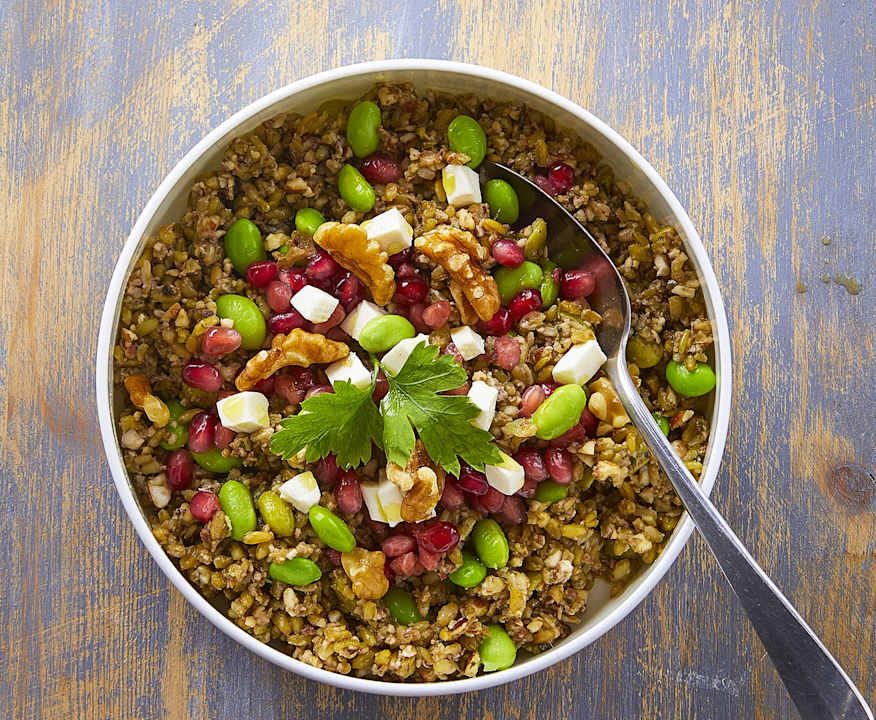 Freekeh con melagrana, noci e primo sale Low Fat
