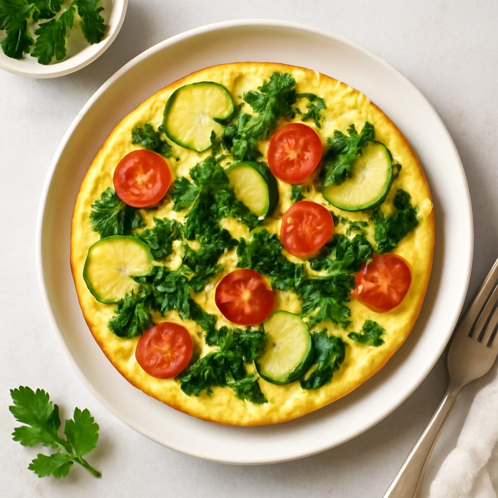 Frittata con verdure al vapore e quinoa