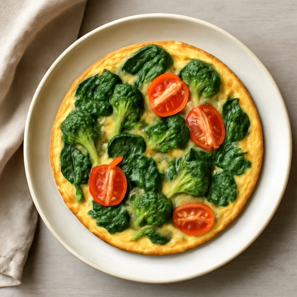 Frittata proteica fit con cimette di cavolfiore e cozze