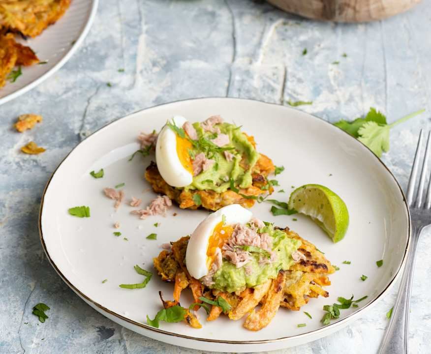 Frittelle di carote con uova e avocado Low Fat