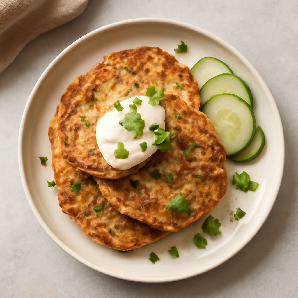 Frittelle di Pane Speziate Proteiche Low-Carb con Salsa Tzatziki Fit