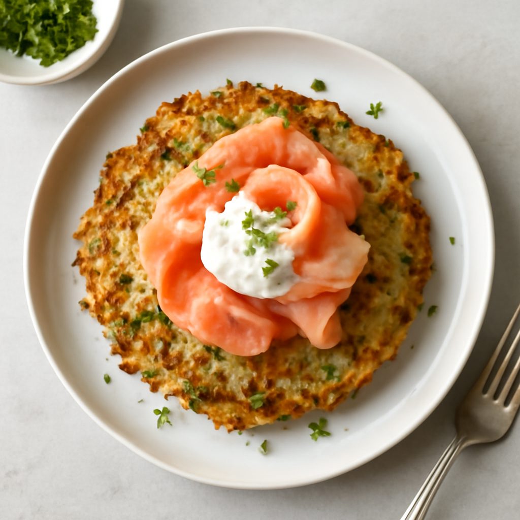 Frittelle di cavolfiore e salmone affumicato