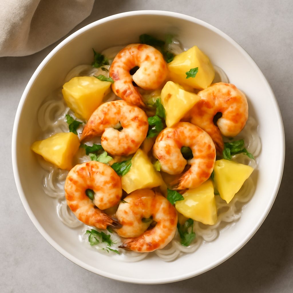 Gamberetti saltati con ananas e shirataki Low Fat