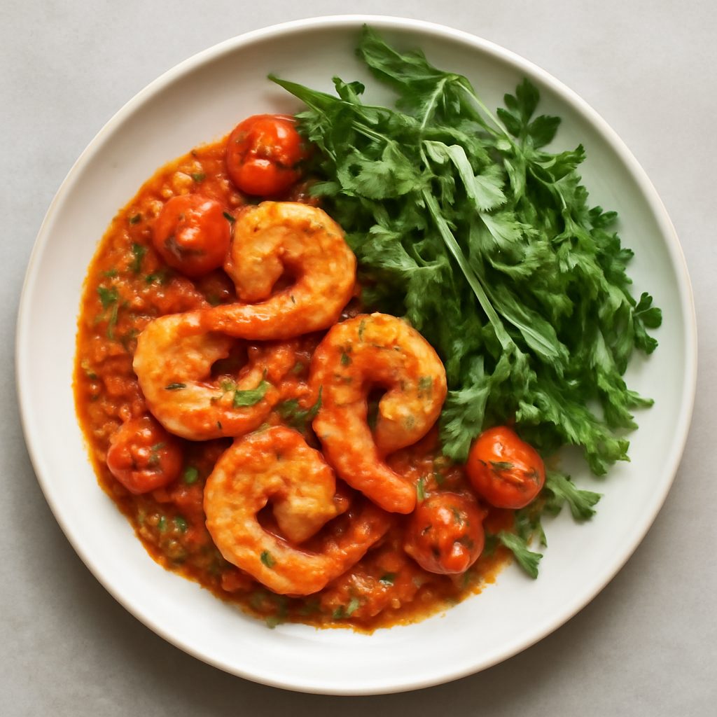 Gamberi alla guineana proteico low-carb
