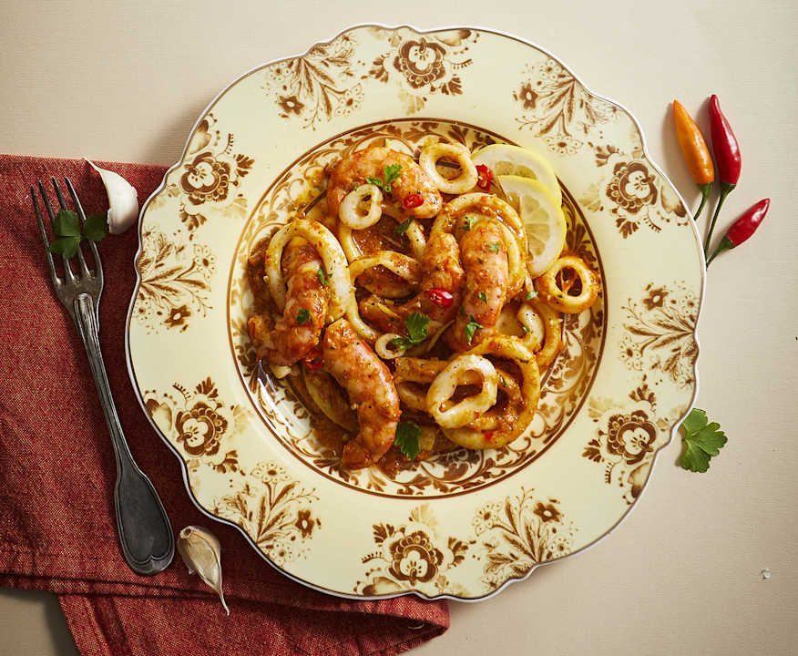 Gamberi e calamari speziati Protein