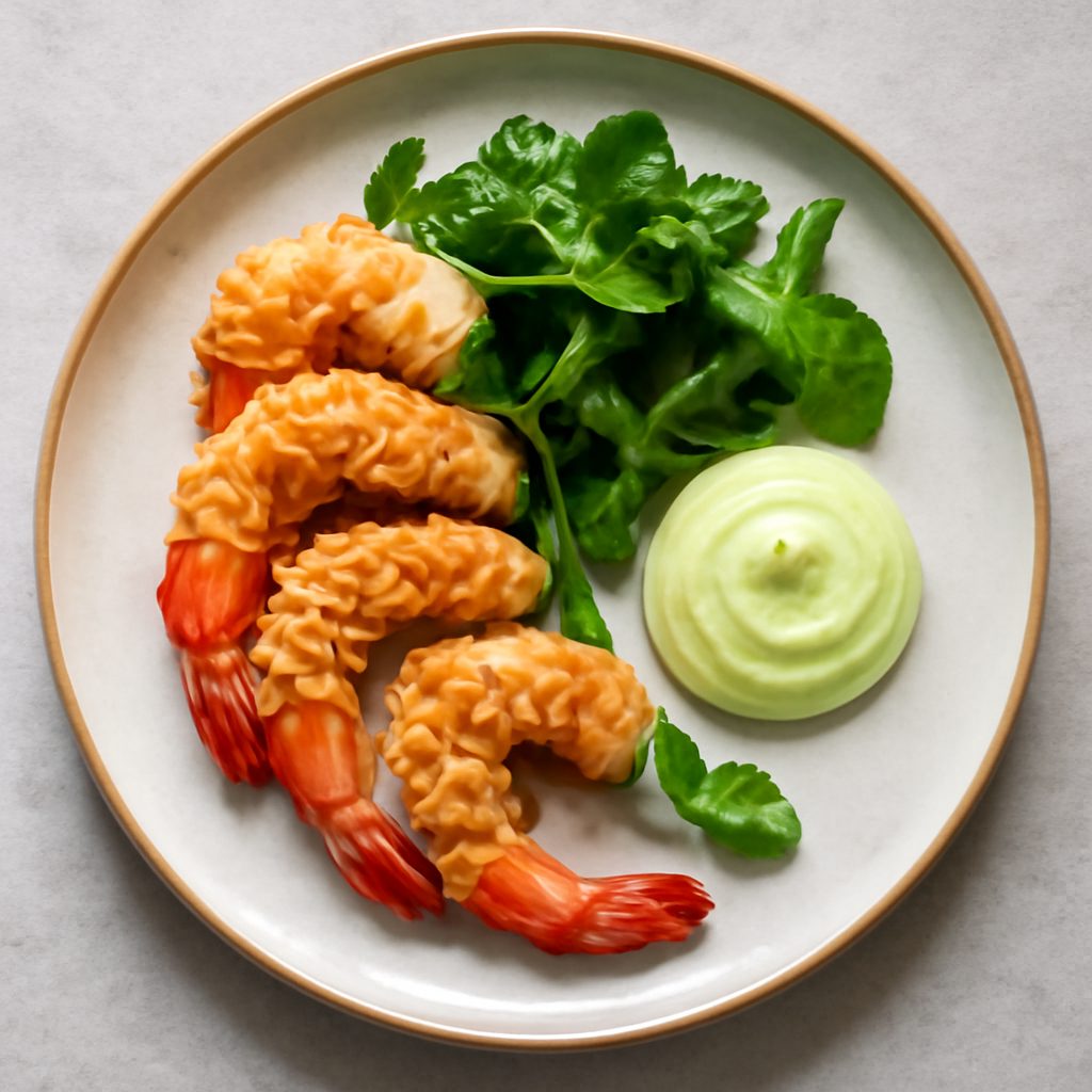 Gamberi in crosta di mandorle e maionese al wasabi low-carb
