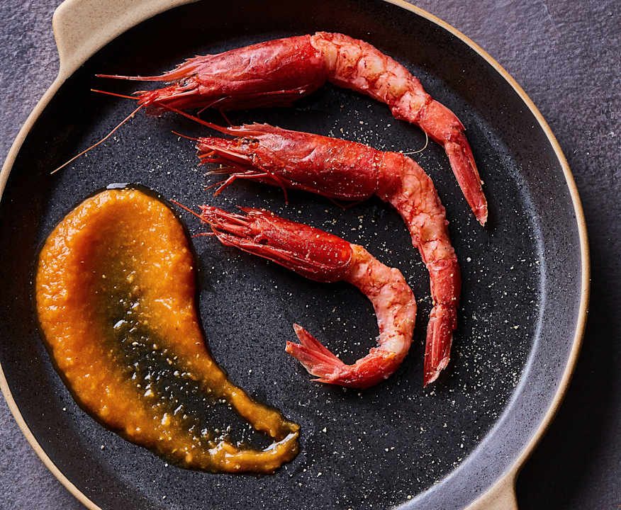 Gamberi rossi con salsa alla papaya sottovuoto Protein