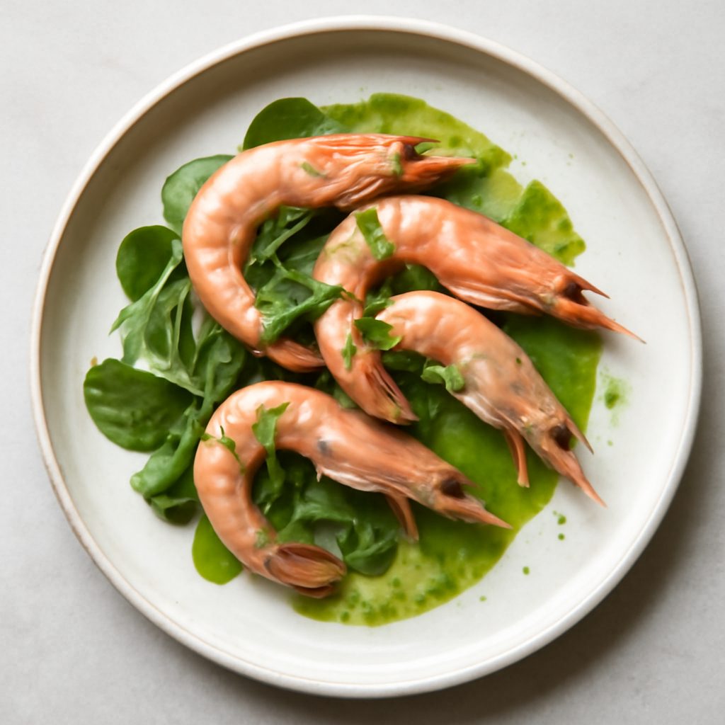 Gamberoni al Vapore con Emulsione Low Fat