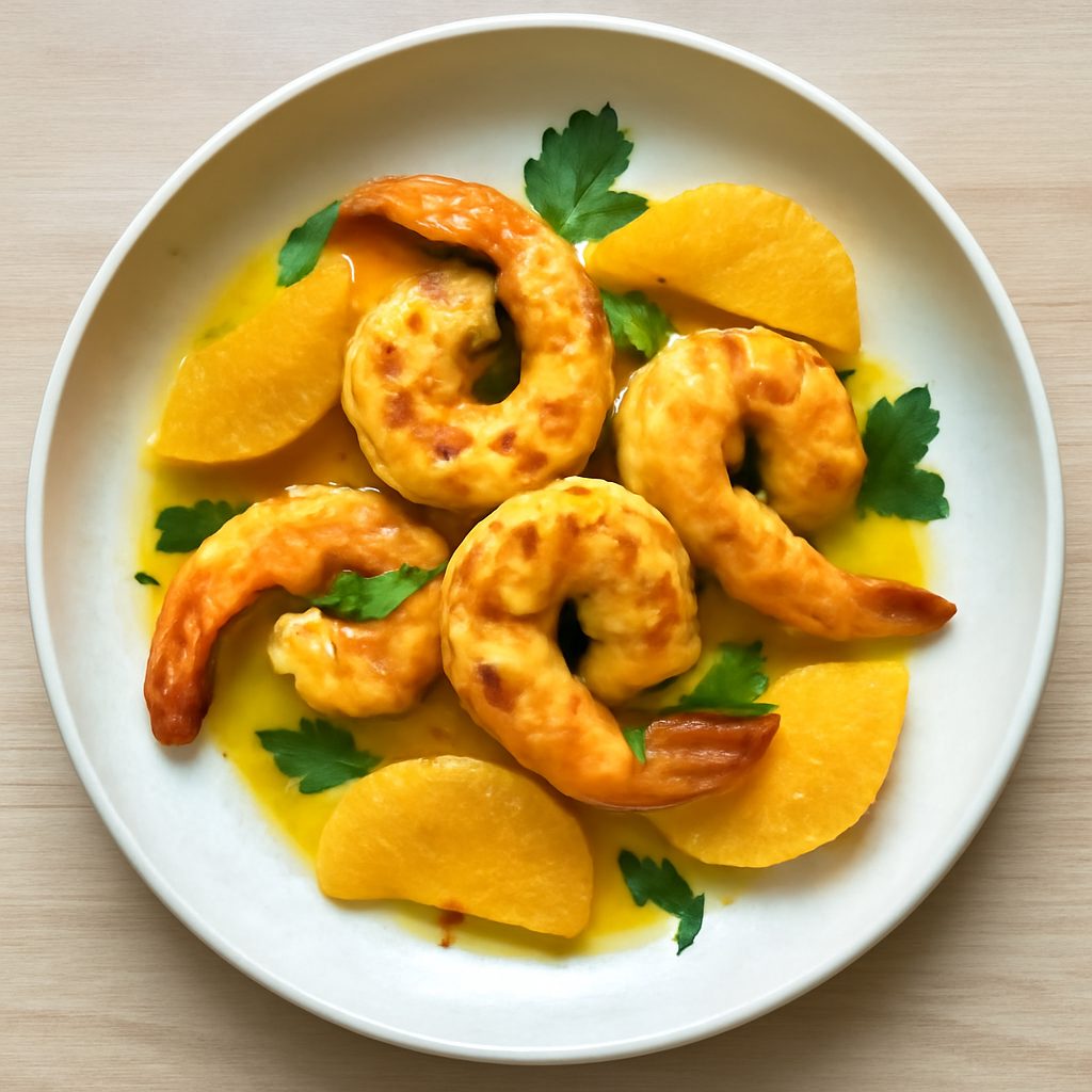 Gamberoni zafferano e arancia low-carb proteico
