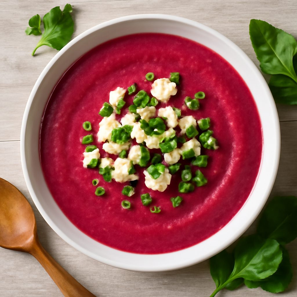 Gazpacho di barbabietola con mousse di ricotta e noci Protein
