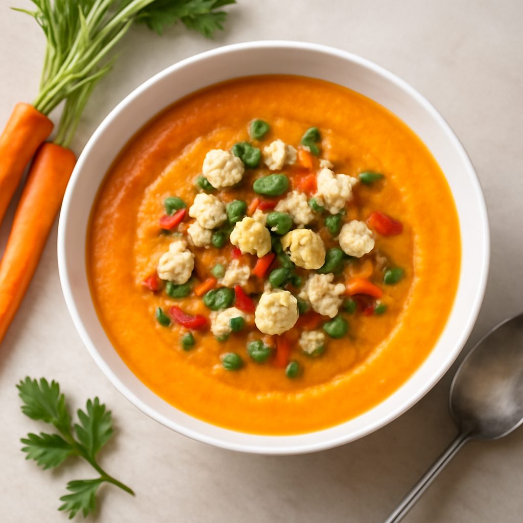 Gazpacho di carote proteico low-carb