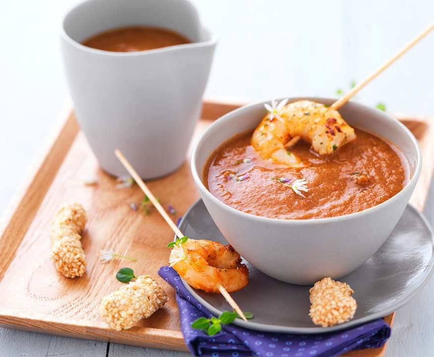 Gazpacho di pomodoro e gamberi Protein